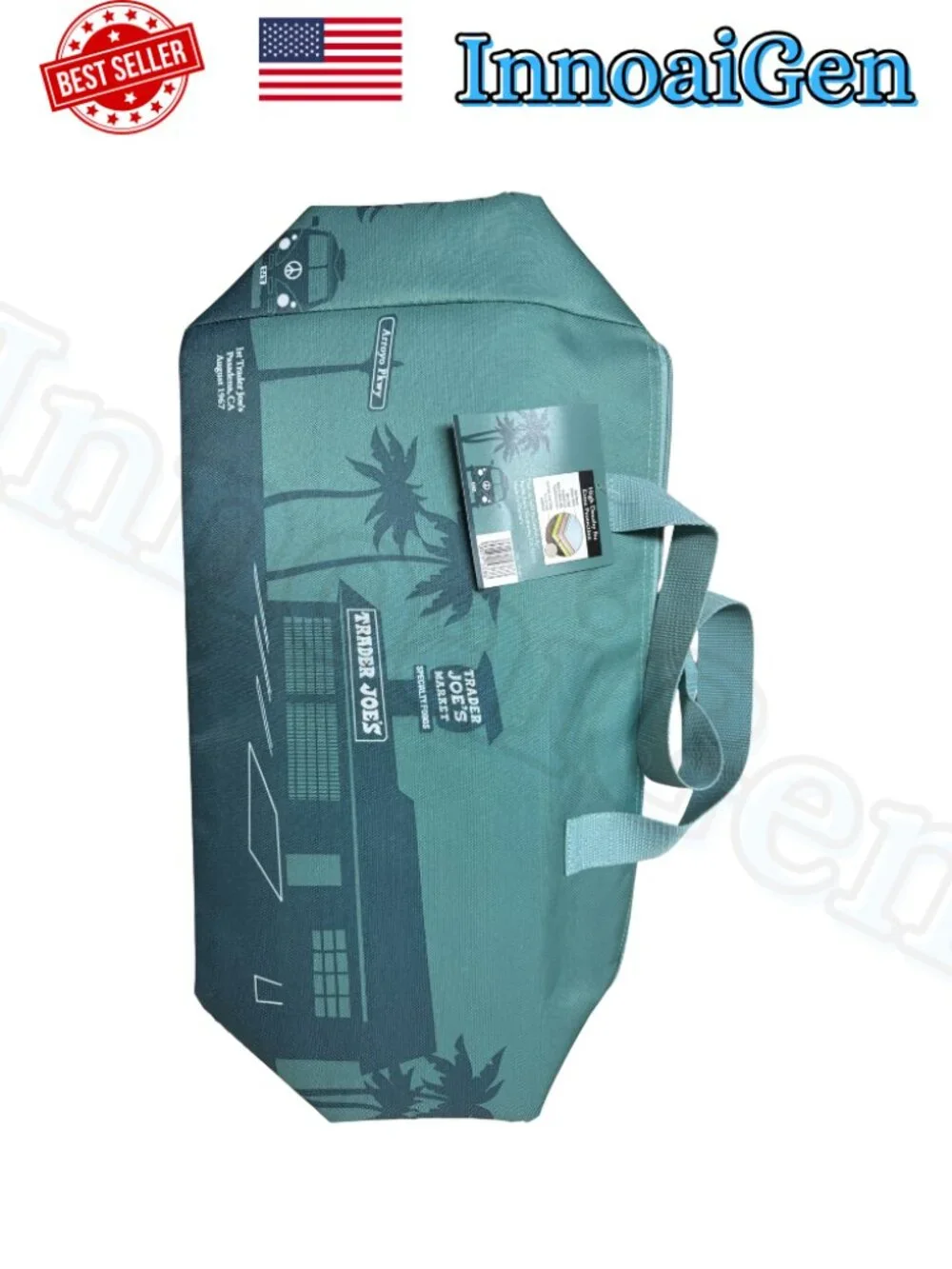 Trader Joe’s Large Reusable Insulated Bag Teal Retro 1st Store Anniversary NWT